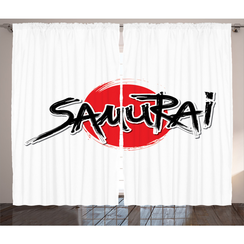 Samurai Lettering Sun Curtain