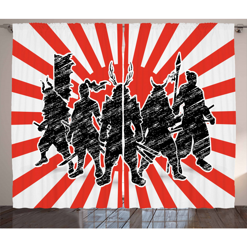 Samurai Ninja Retro Curtain