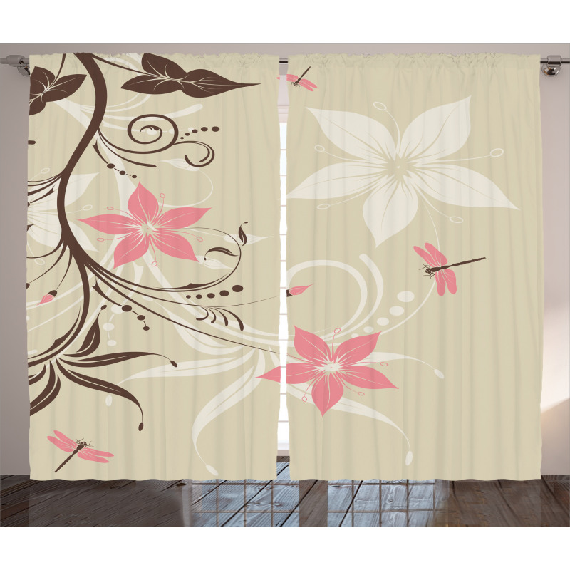 Flying Dragonflies Curtain