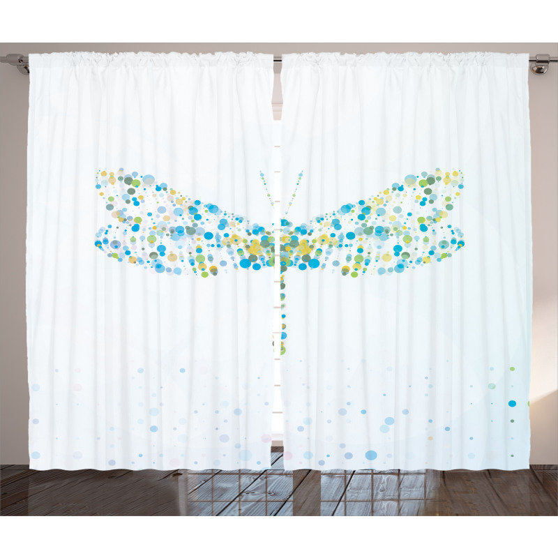 Dragonfly with Dots Curtain
