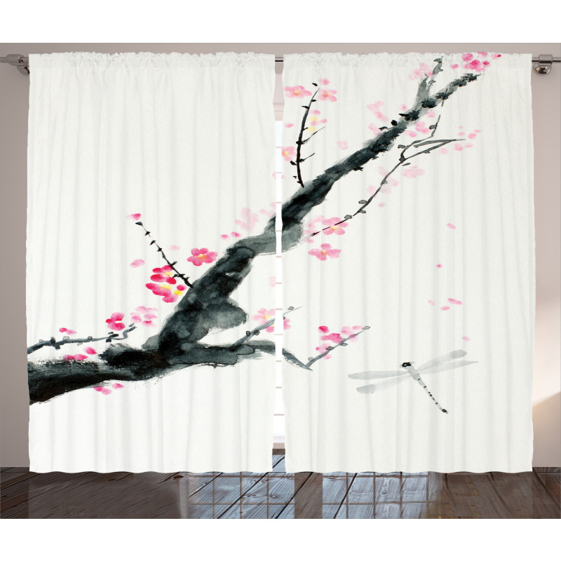Cherry Sakura Tree Curtain