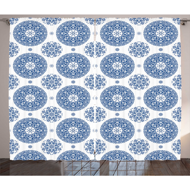 Vintage French Blue Curtain