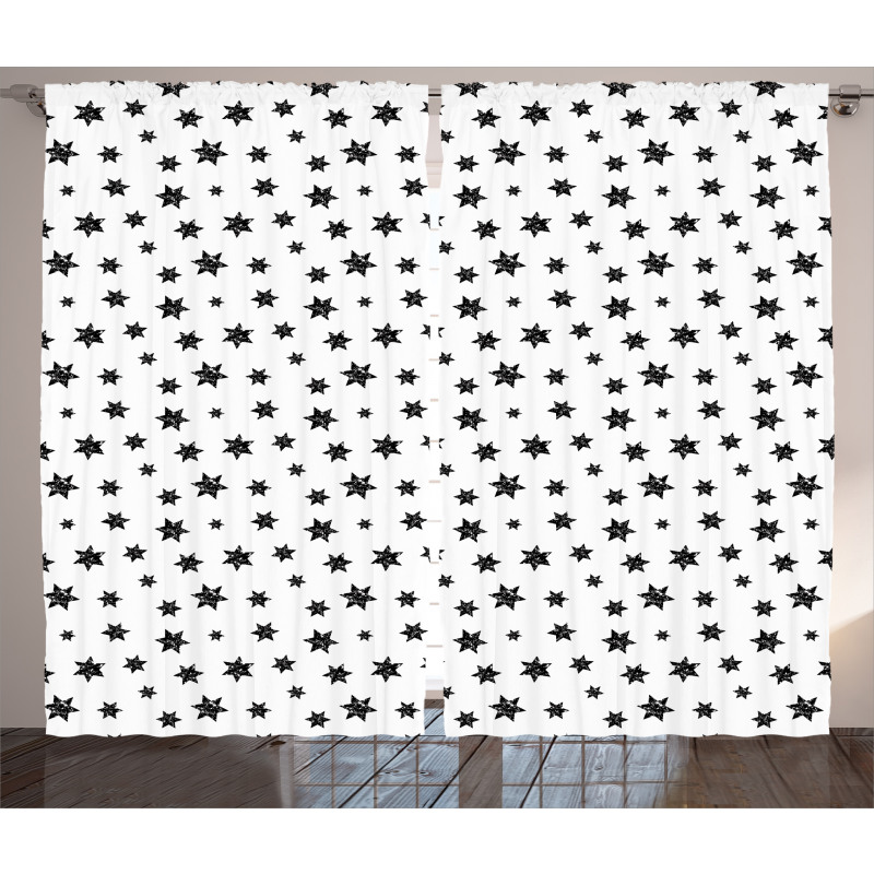 Art Stars Grunge Style Curtain