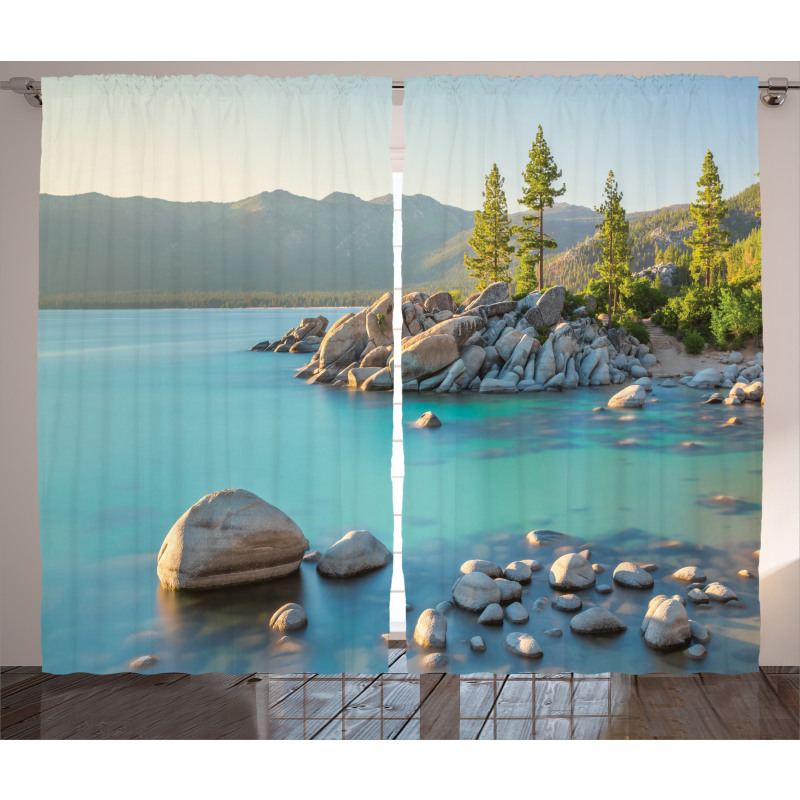 Countryside Lake Beach Curtain