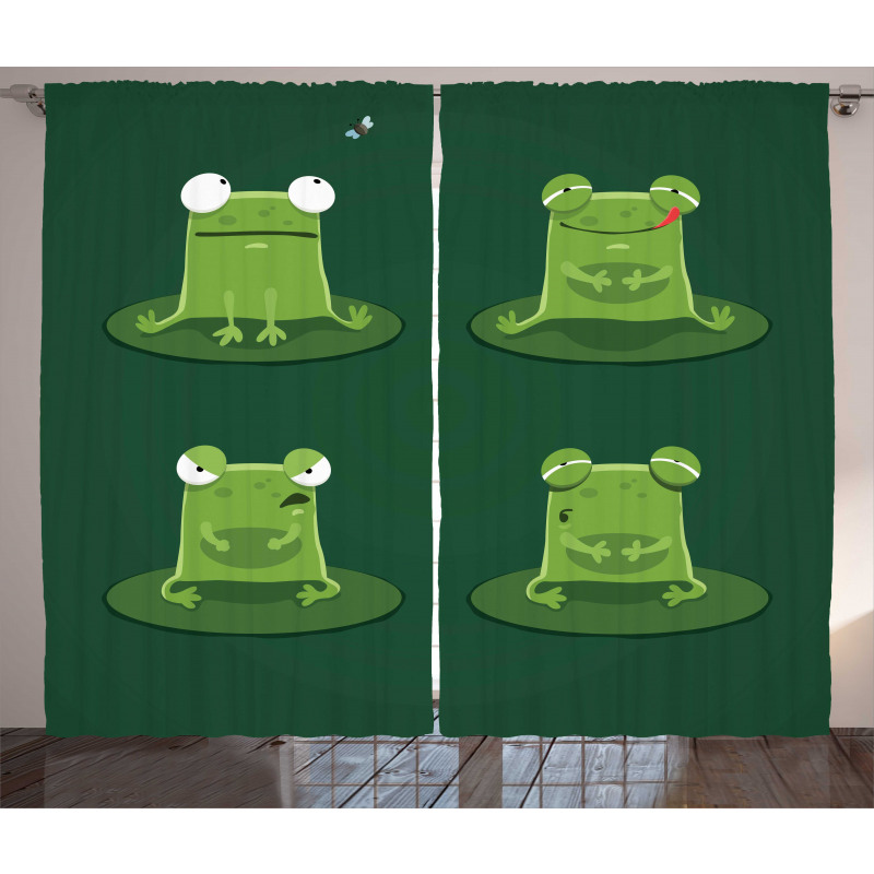 Frogs in Pond Lily Pad Curtain