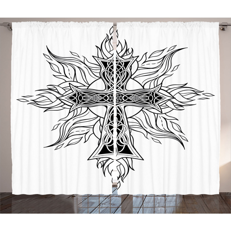 Gothic Flames Shape Curtain