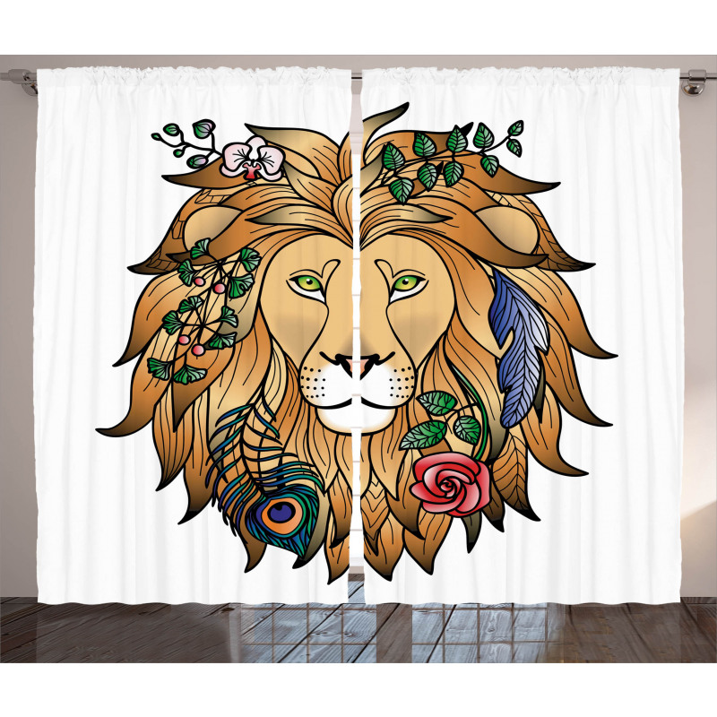 Lion with Flower Curtain