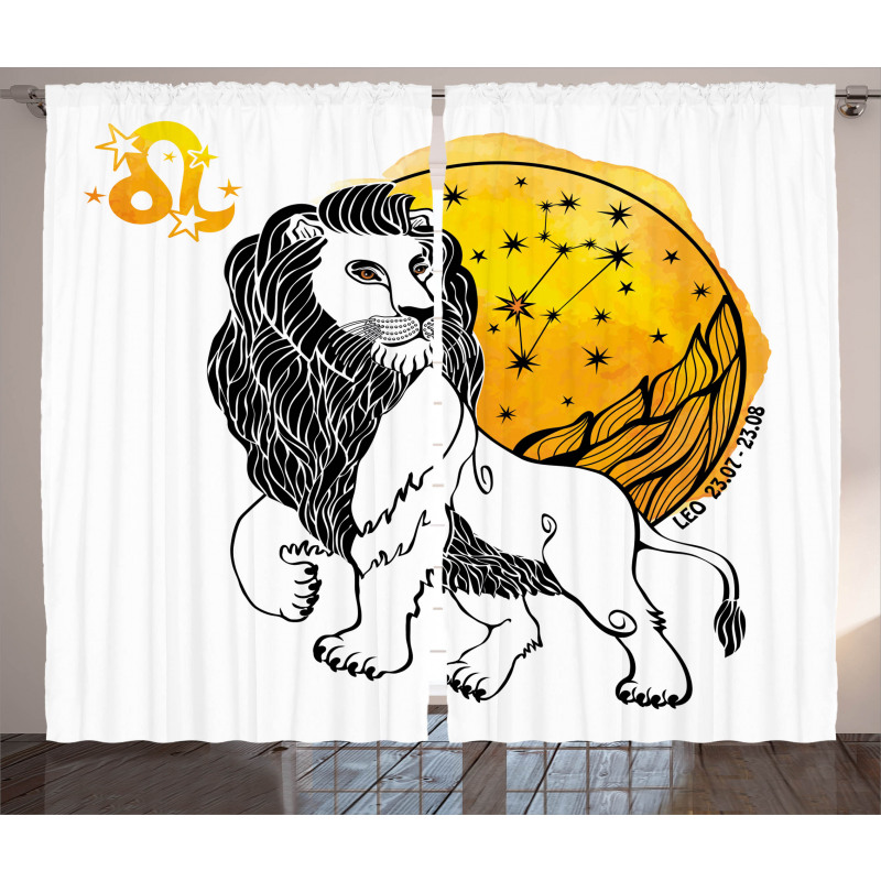 Zodiac Leo Art Curtain