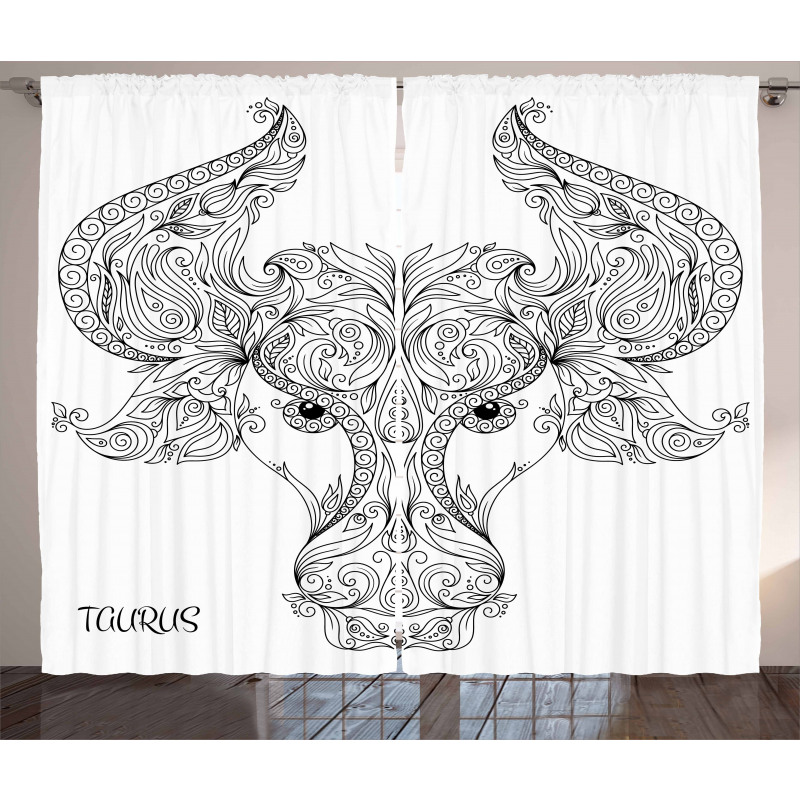 Astrology Taurus Sign Curtain