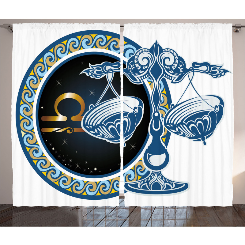 Libra Sign Astrological Curtain