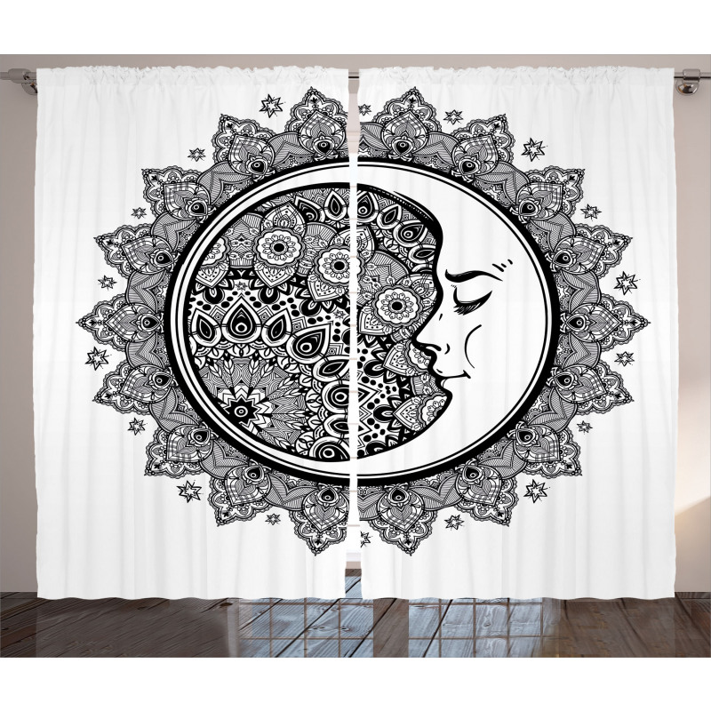 Mandala Moon Bohemian Curtain
