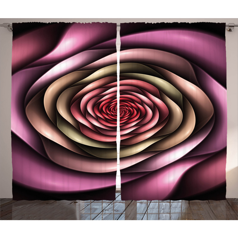 Rose Petals Modern Art Curtain