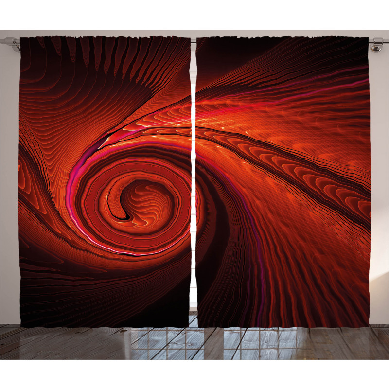 Surreal Waves Spiral Art Curtain