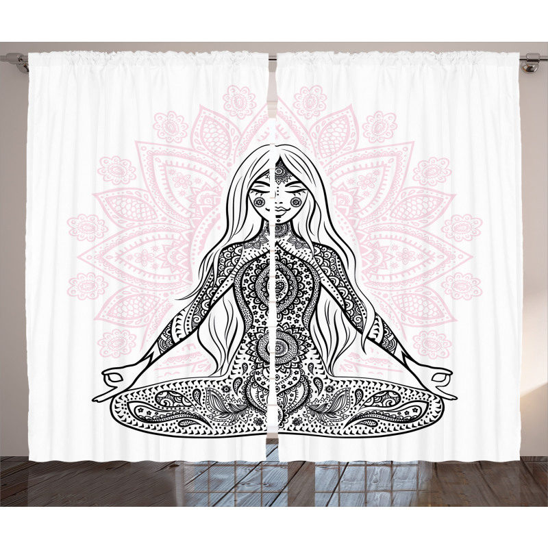Meditation Lotus Mandala Curtain