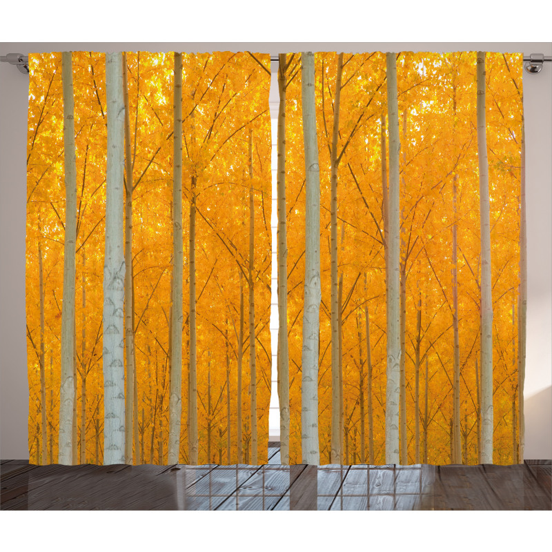 Forest Bloom with Pale Leaves Curtain