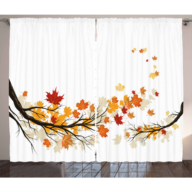 Autumn Tree Branches Curtain