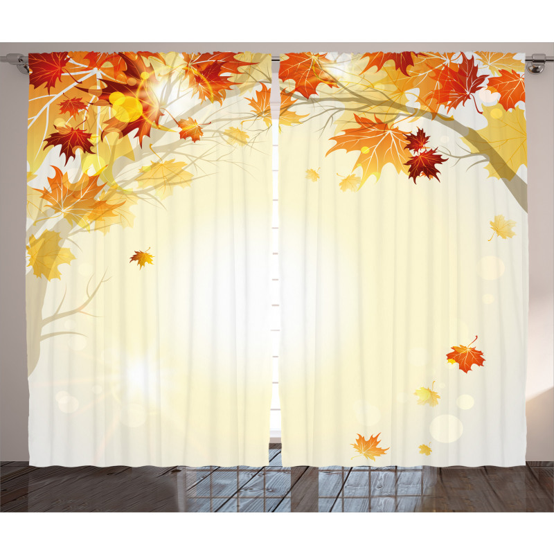 Autumn Leaves and Tree Curtain
