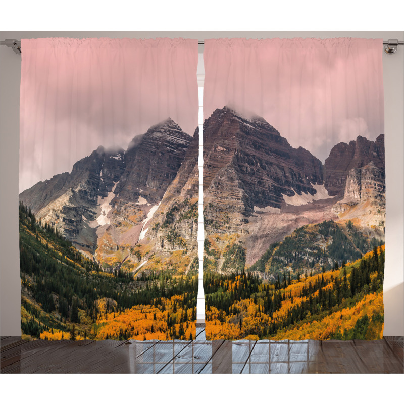 Mountain Forest Scenery Curtain