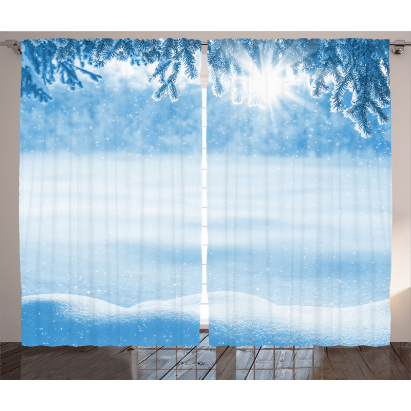 Snow Cold Winter Curtain