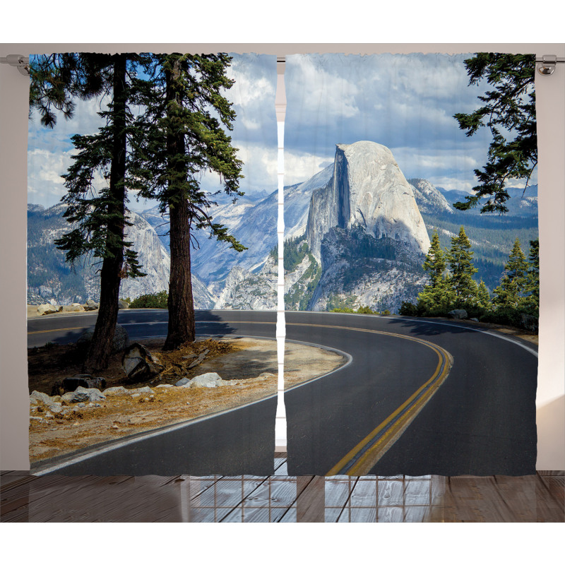 Mountain Road Landscape Curtain