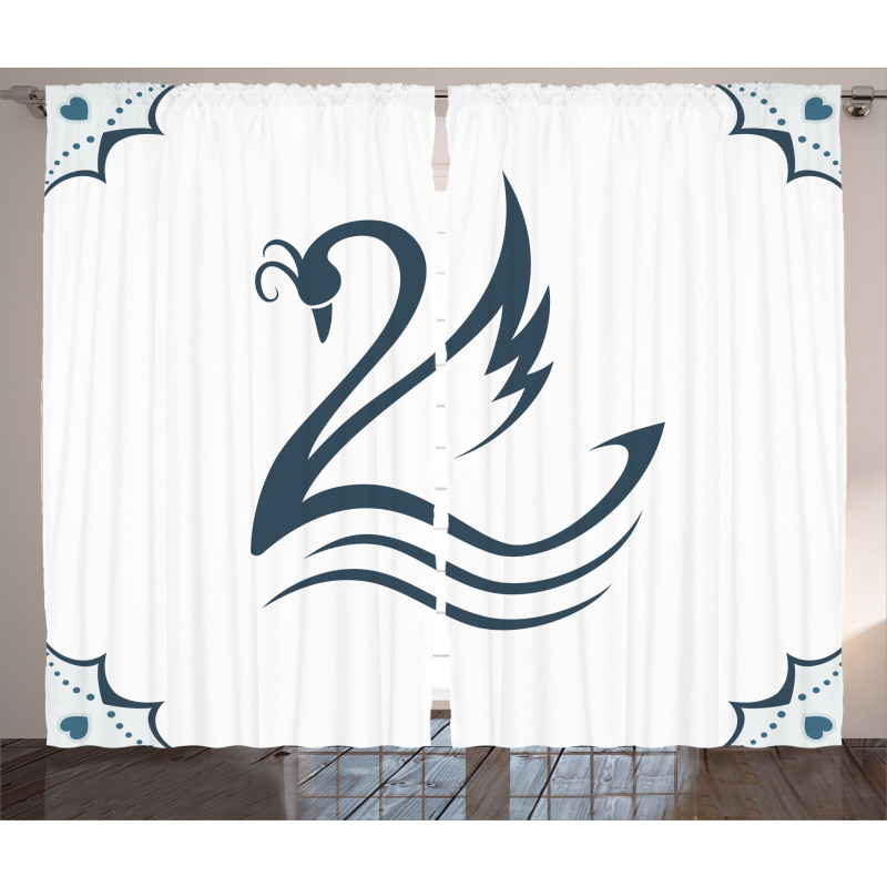 Swan with Curves Curtain