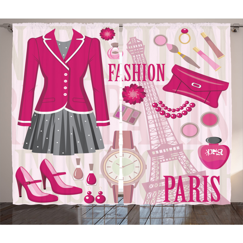 Fashion in Paris Dresses Curtain