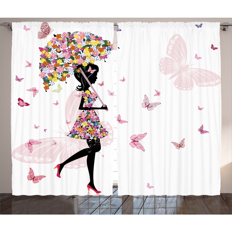 Floral Umbrella Dress Curtain