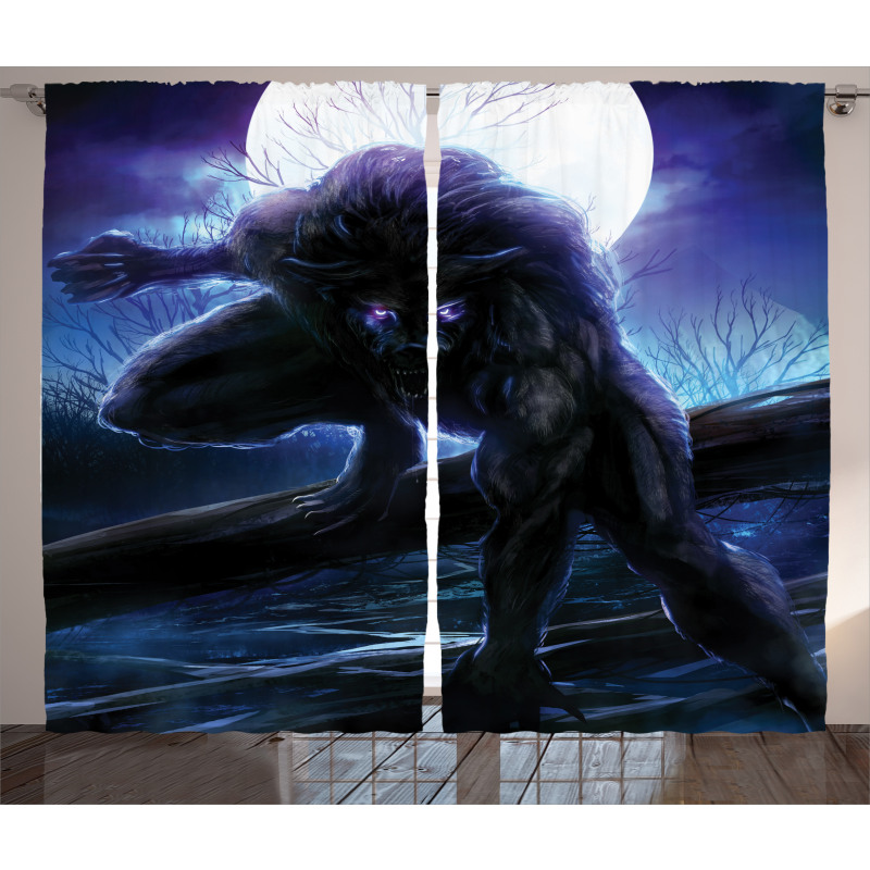 Surreal Werewolf Eyes Curtain