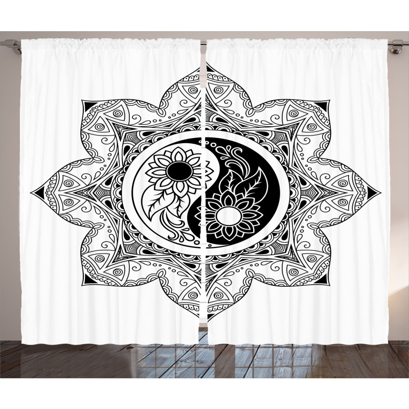 Boho Mandala Sign Curtain