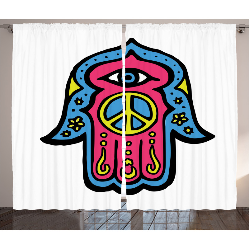 Hippie Boho Hand Fatima Curtain