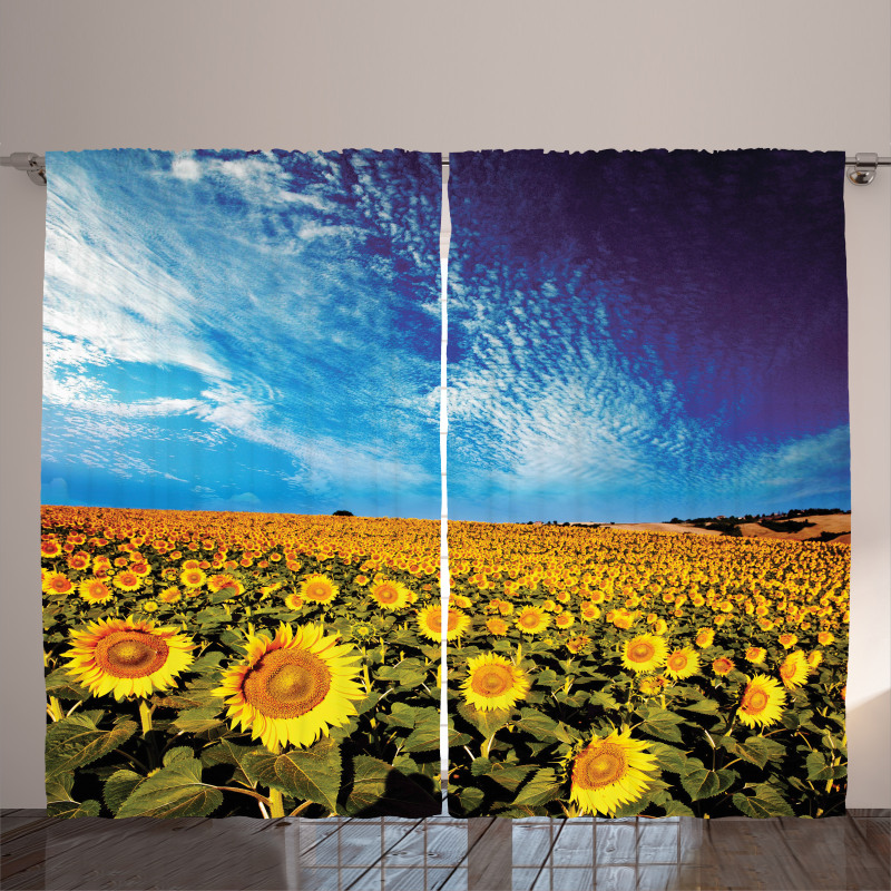 Sunflower Garden Nature Curtain