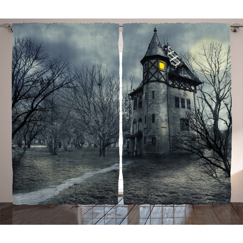 Gothic Haunted House Curtain