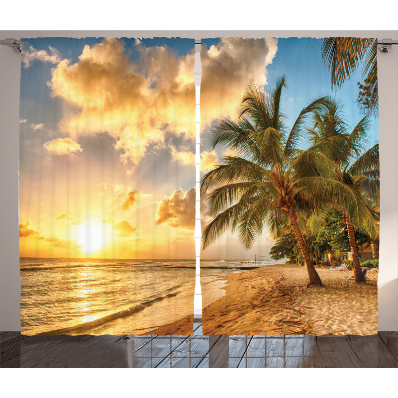 Exotic Sandy Beach Curtain