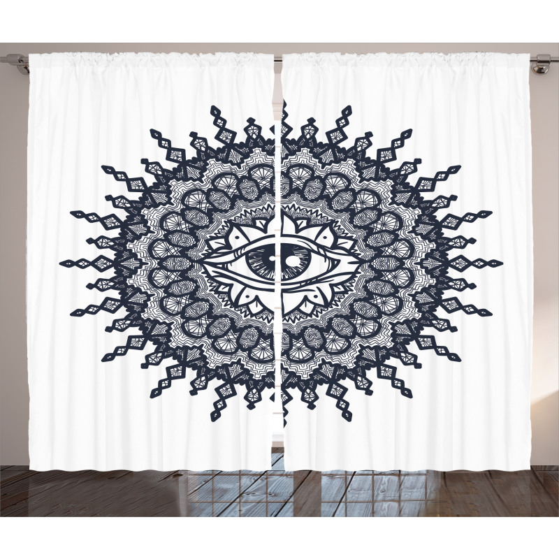 Traditional Mandala Art Curtain