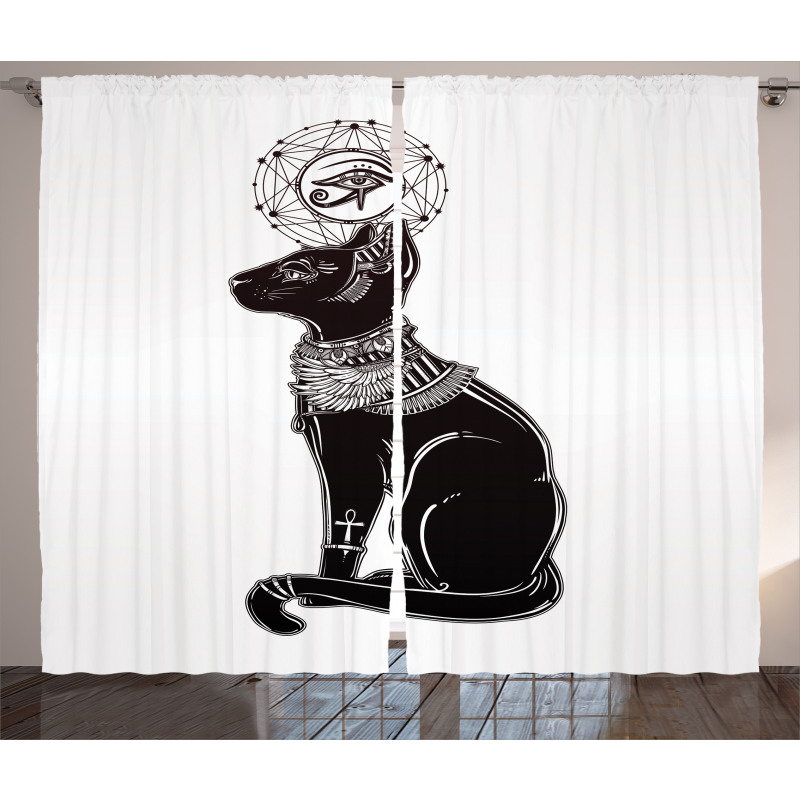 Egyptian Animal Motif Curtain