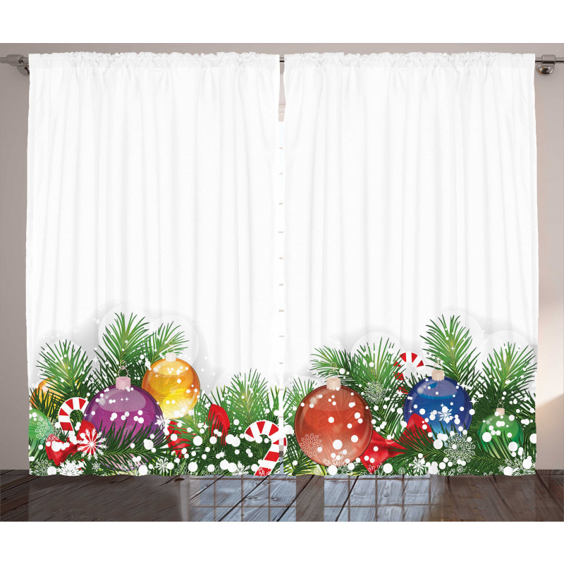Xmas Tree Ornaments Curtain