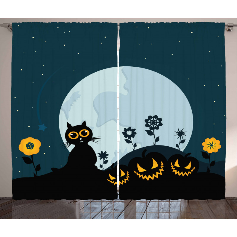 Kitty Under Moon Curtain