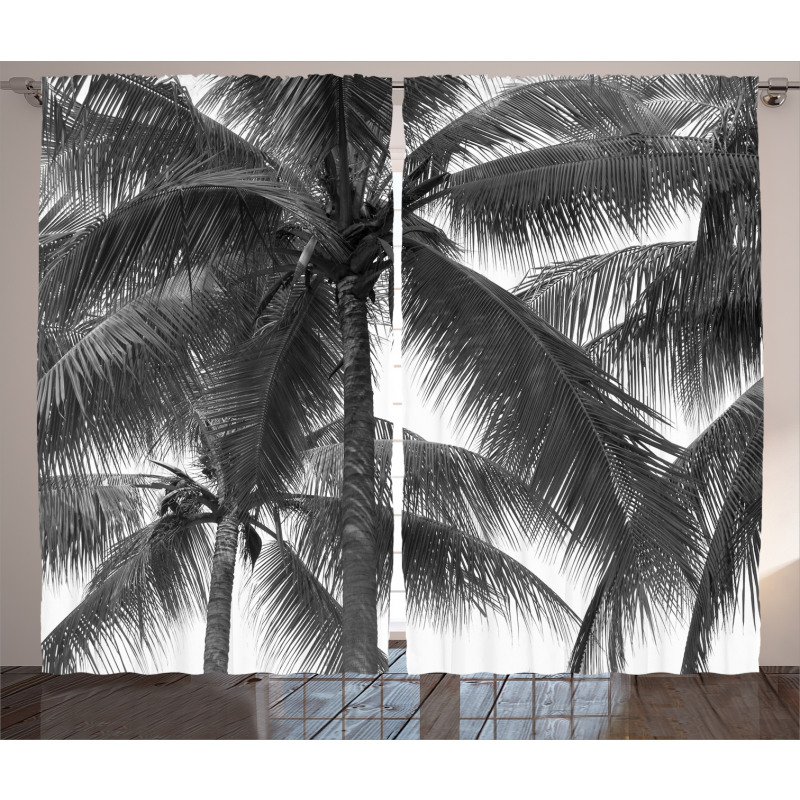 Coconut Palms Tropical Curtain