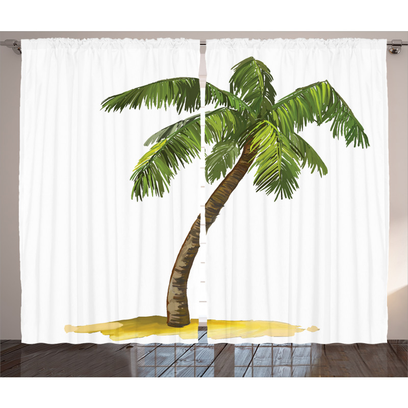 Cartoon Palm Trees Curtain