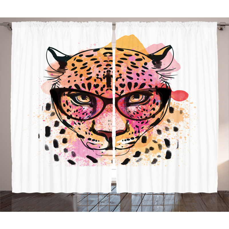 Modern Hipster Leopard Curtain