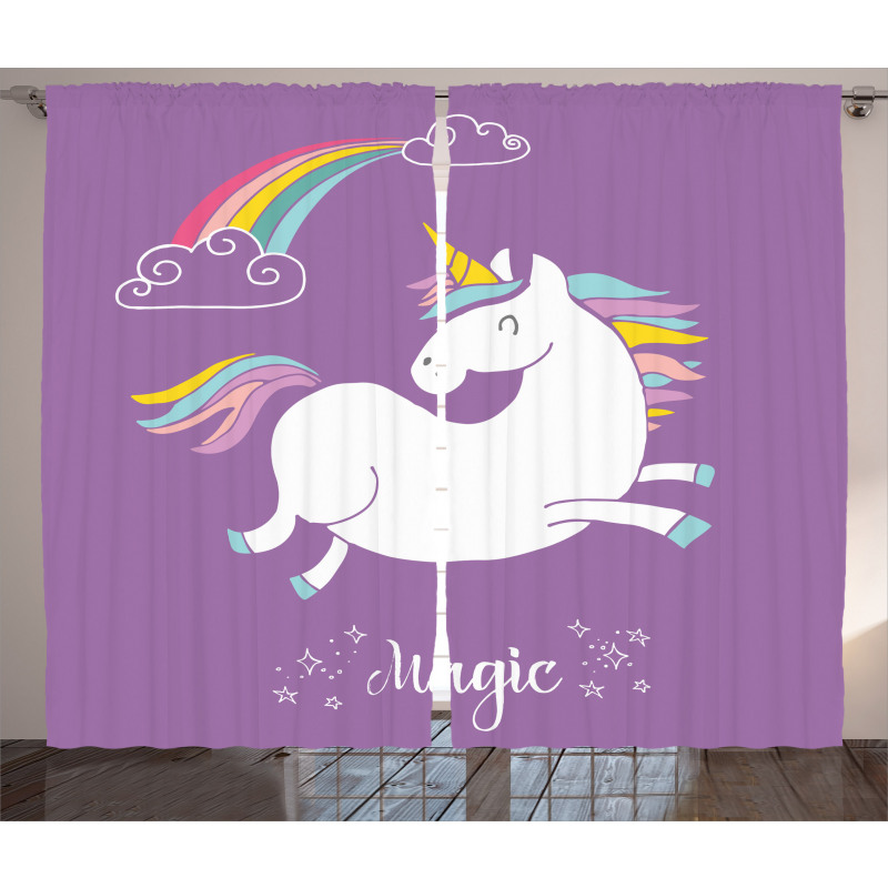 Purple Kids Rainbow Curtain