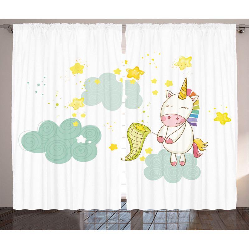 Unicorn Fairies Print Curtain