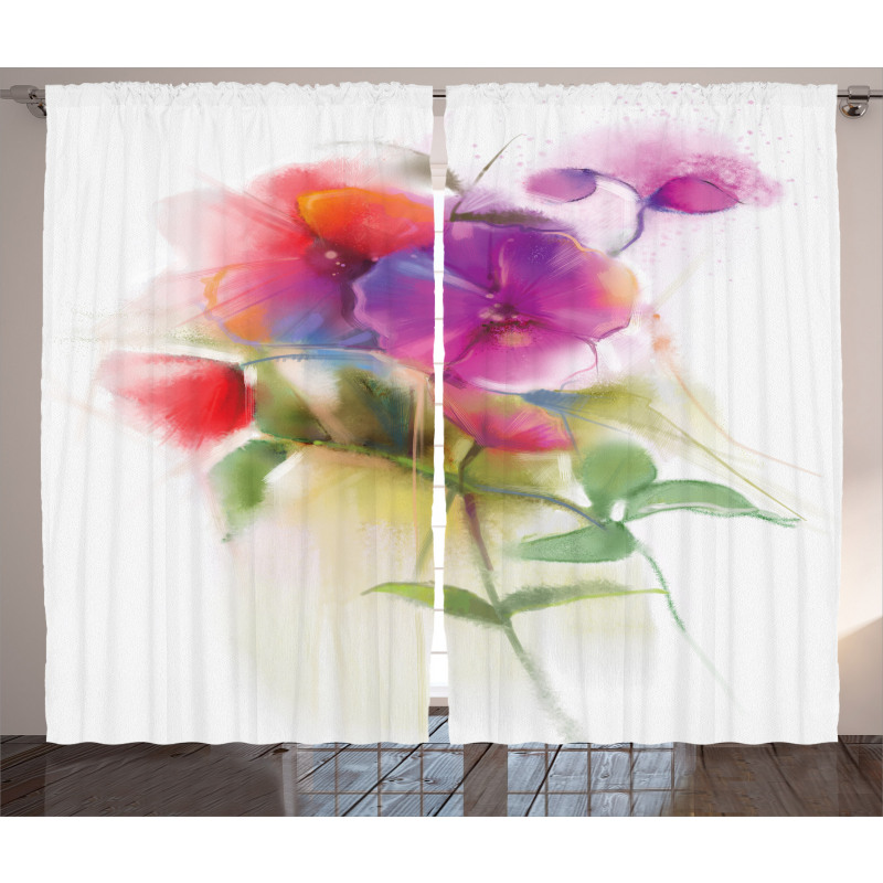 Blooming Orchid Pastel Curtain