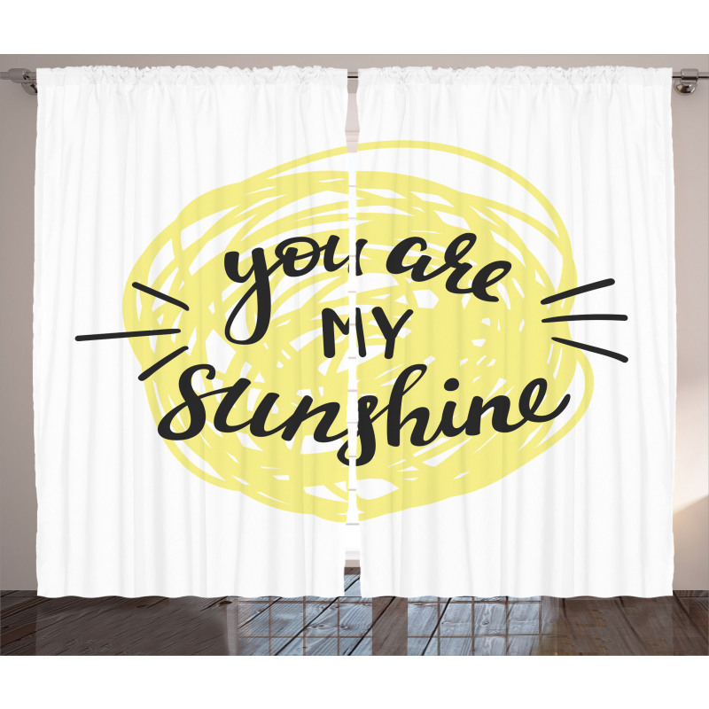 Hand Drawn Sun Romance Curtain