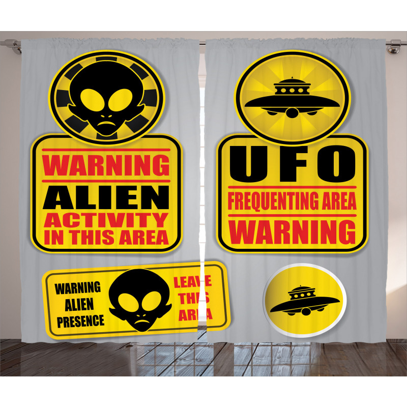 Warning Alien Danger Curtain