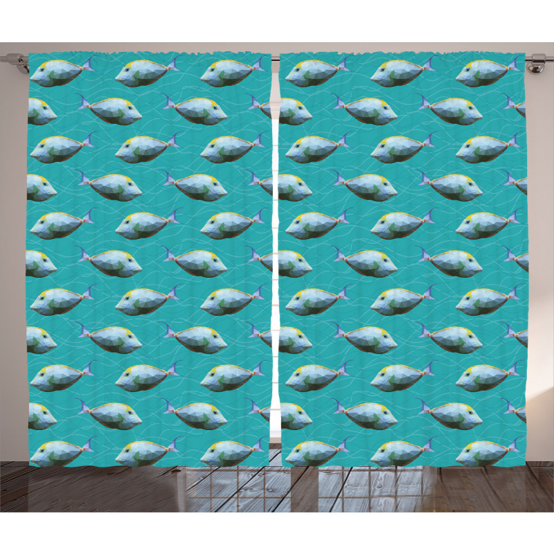 Fish Nautical Animal Art Curtain