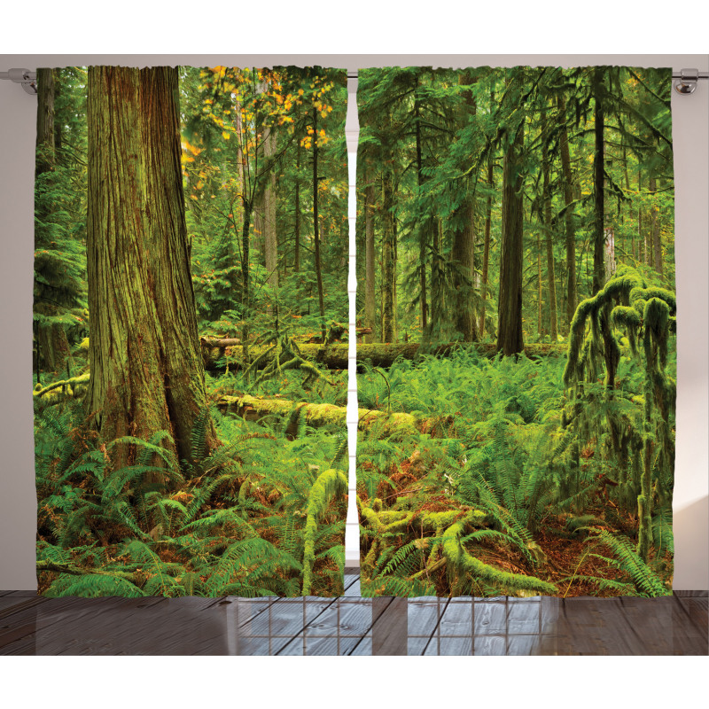 Woodland Bushes Moss Curtain