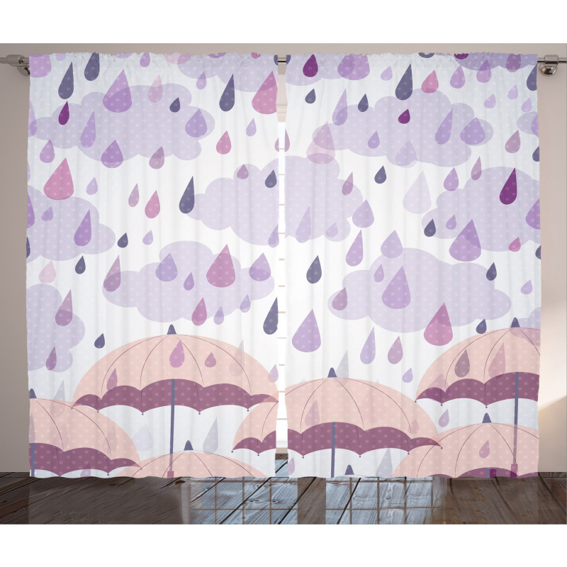 Pink Umbrellas Rain Curtain