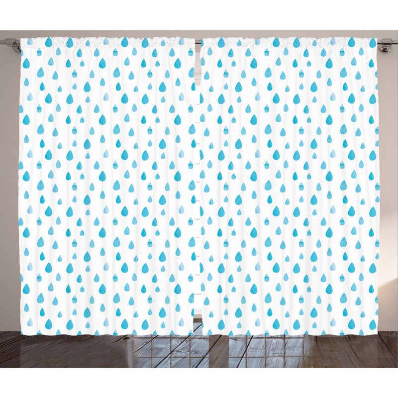 Watercolor Raindrops Curtain