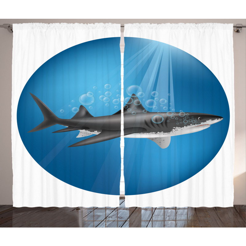Shark Underwater Hunter Curtain